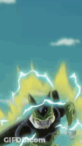Cartoon Character Struck By Lightning In Sky GIF