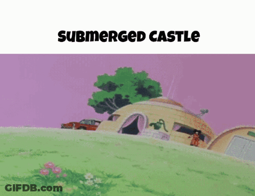Cartoon Character Submerged Castle GIF