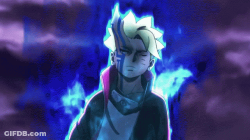 Cartoon Character Surrounded By Blue Flame GIF