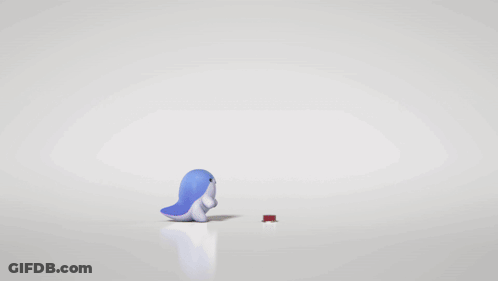 Cartoon Character Surrounded By Blueberries With Leaf On Head GIF