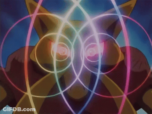 Cartoon Character Surrounded By Colorful Circles GIF