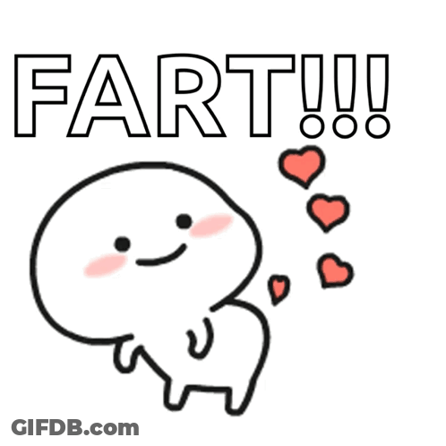 Cartoon Character Surrounded By Hearts And Fart GIF