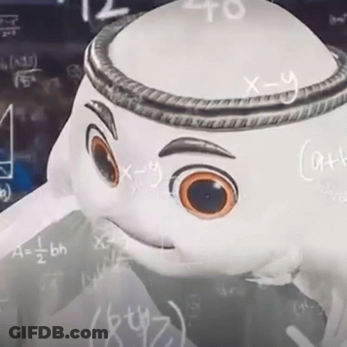Cartoon Character Surrounded By Math Equations X-Y GIF