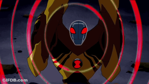 Cartoon Character Surrounded By Red Lights GIF