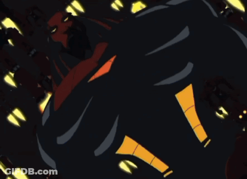 Cartoon Character Surrounded By Rockets With Letter F GIF