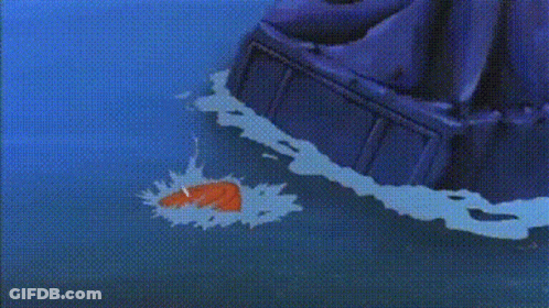 Cartoon Character Swimming And Spraying Water GIF