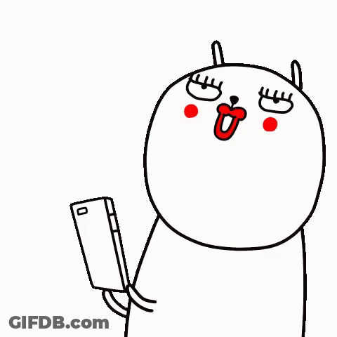 Cartoon Character Taking Selfie Surrounded By Hearts GIF