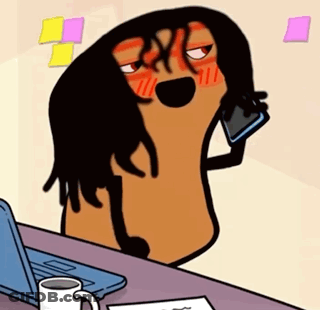 Cartoon Character Talking On Cell Phone GIF