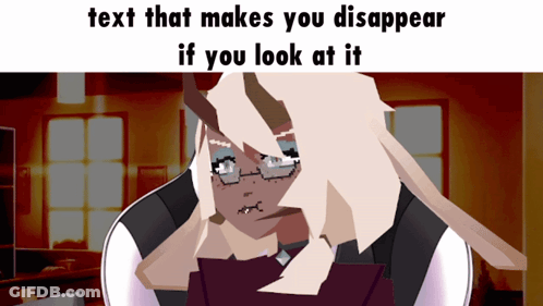 Cartoon Character Text That Makes You Disappear GIF