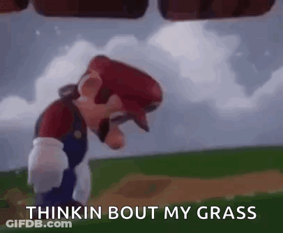 Cartoon Character Thinkin Bout My Grass GIF