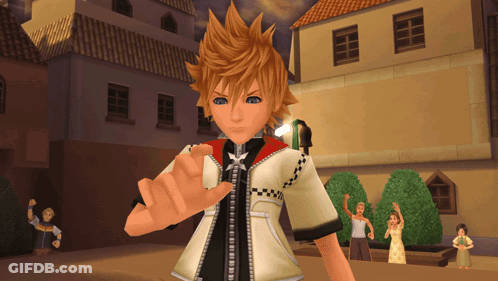 Cartoon Character Thumbs Up In Front Of Building GIF