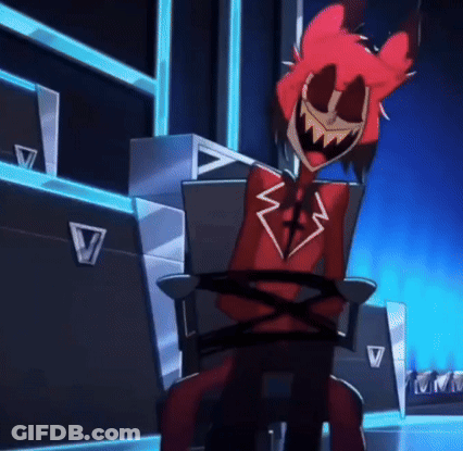 Cartoon Character Tied Up In Chair With Legs Crossed GIF