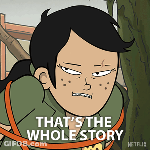 Cartoon Character Tied Up Saying That's The Whole Story GIF