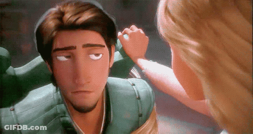 Cartoon Character Touched By Woman GIF