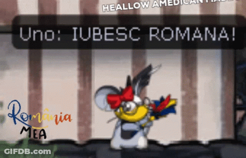 Cartoon Character Uno Iubesc Romana GIF