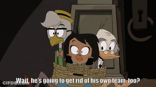 Cartoon Character Wait He'll Get Rid Of His Team GIF