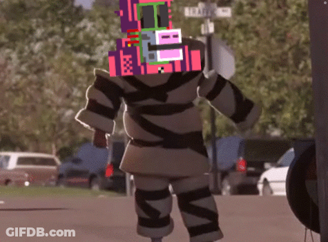 Cartoon Character Walking Down Elizabeth St GIF