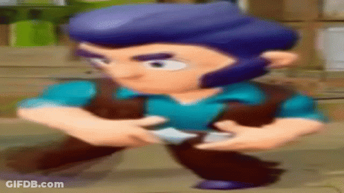 Cartoon Character Walking In Blue Shirt And Brown Pants GIF