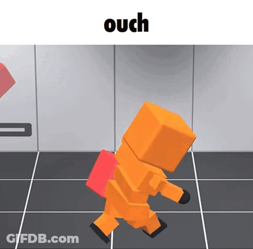 Cartoon Character Walking Ouch GIF