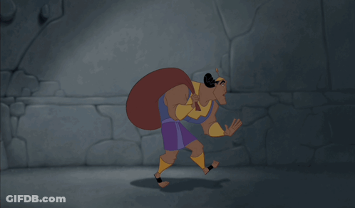 Cartoon Character Walking With Bag GIF
