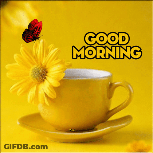 Cartoon Character Waving Good Morning GIF