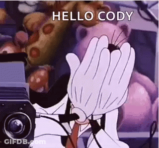 Cartoon Character Waving In Front Of Camera GIF