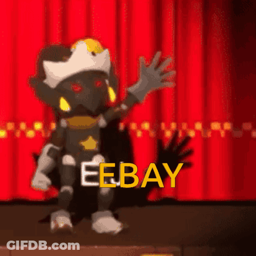 Cartoon Character Waving In Front Of Ebay GIF