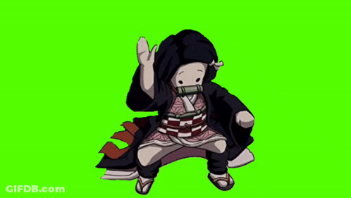 Cartoon Character Waving In Front Of Green Screen GIF