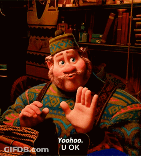 Cartoon Character Waving Yoohoo U Ok GIF