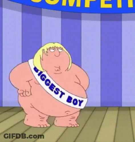Cartoon Character Wearing Biggest Boy Sash GIF