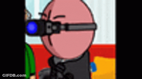Cartoon Character Wearing Binoculars Looking GIF
