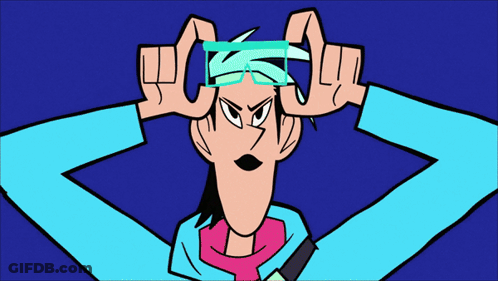 Cartoon Character Wearing Blue Glasses GIF
