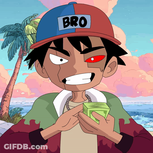 Cartoon Character Wearing Bro Hat GIF