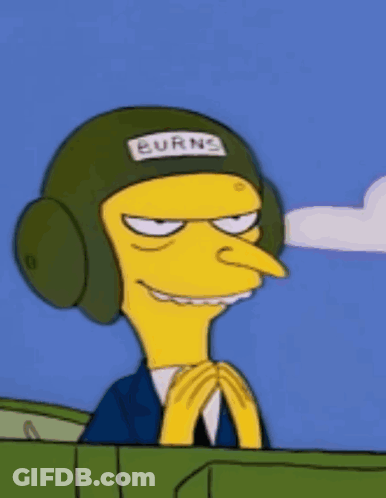 Cartoon Character Wearing Burns Helmet GIF