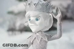 Cartoon Character Wearing Crown Waving In Snow GIF