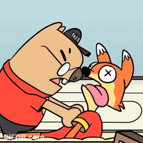 Cartoon Character Wearing Fox Hat GIF