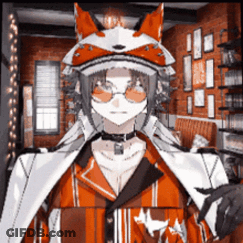 Cartoon Character Wearing Fox Mask And Sunglasses GIF