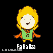 Cartoon Character Wearing Green Shirt Saying Ha Ha Haa GIF