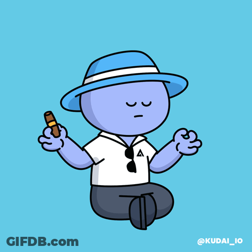 Cartoon Character Wearing Hat And Sunglasses Holding Cigar GIF