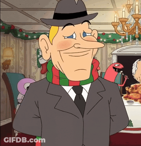 Cartoon Character Wearing Hat And Tie GIF