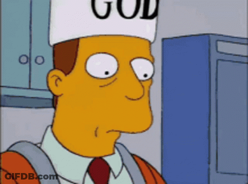 Cartoon Character Wearing Hat Saying God GIF