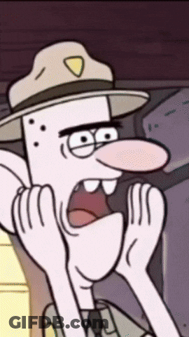 Cartoon Character Wearing Hat With Badge GIF