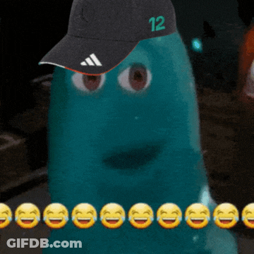 Cartoon Character Wearing Hat With Number 12 GIF