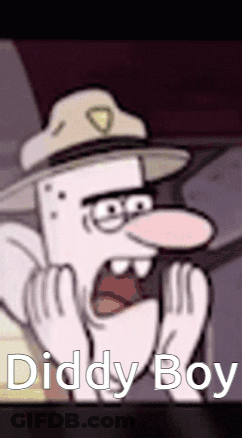 Cartoon Character Wearing Hat With Words Diddy Boy GIF