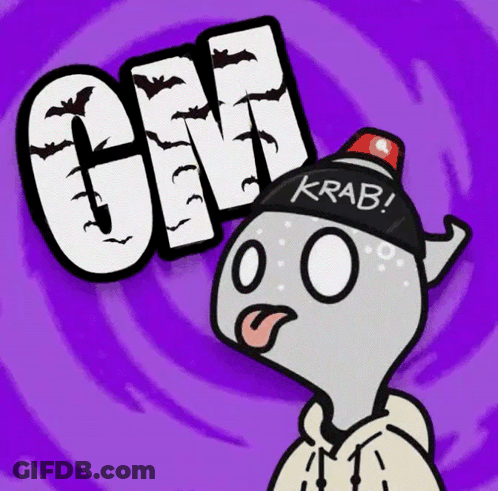 Cartoon Character Wearing Krab Hat GIF