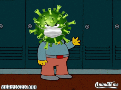 Cartoon Character Wearing Mask With Animateme.app GIF