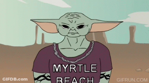 Cartoon Character Wearing Myrtle Beach Shirt GIF