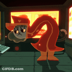 Cartoon Character Wearing Red Hat With Heart GIF