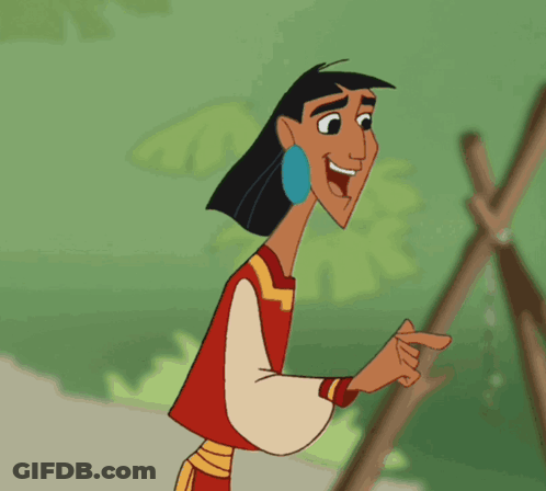 Cartoon Character Wearing Red Shirt With Yellow L GIF