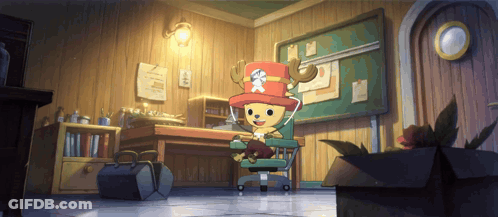 Cartoon Character Wearing Red Skull Hat GIF